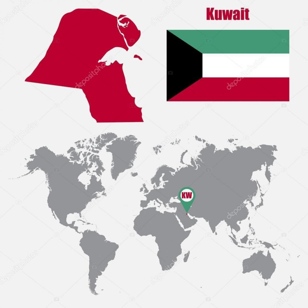 kuwait mapa munduko mapa