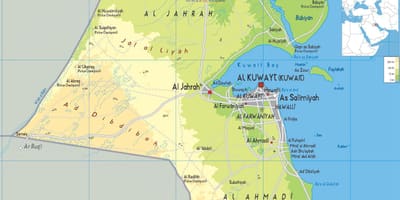 Mapa kuwait udalerriko 